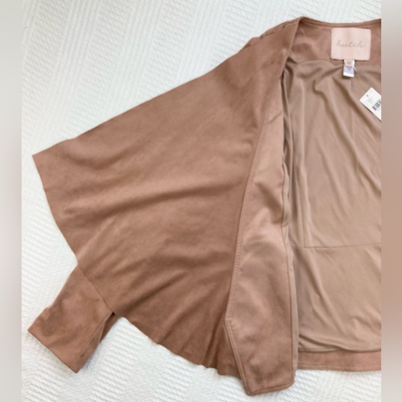 Hutch Anthropologie Jacket Draped Faux Suede Neutral Size Medium, NWT - Picture 6 of 16